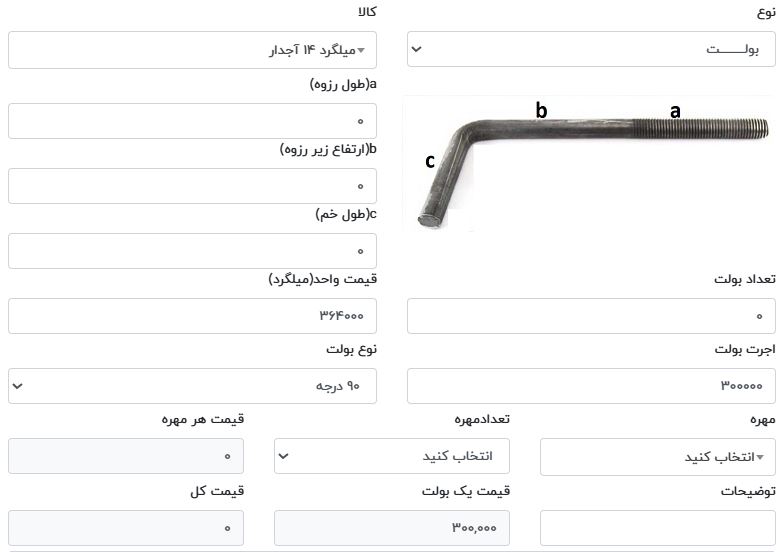تولید بادبند و میلگرد سررزوه در شیراز